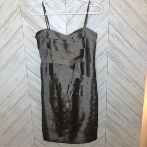 Le chateau raw edges metallic bodycon dress